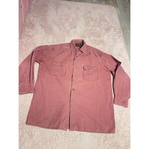 Vtg 90s Basic Options Men's Button Down Shirt Size L 100% Cotton Bin12